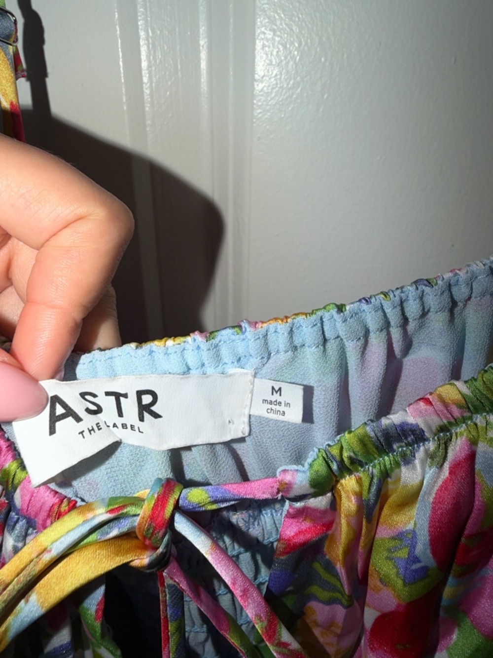 Astr Floral Tie-Front Sundress in Pastel Multicolor - Picture 6 of 6